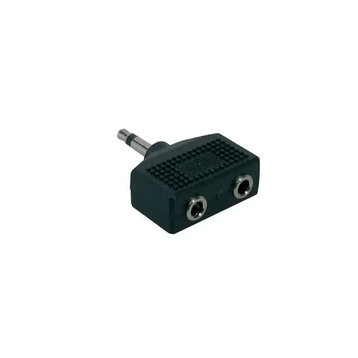 Verloop plug, 2 x 3,5 jack female mono, 3,5mm jack male mono