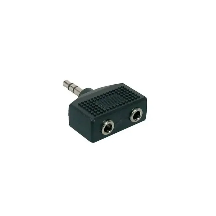 Verloop plug, 2 x 3,5 jack female stereo, 3,5mm jack male stereo