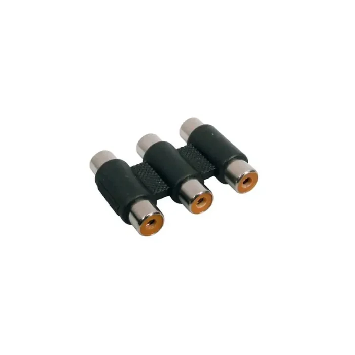 Verloop plug, 3x RCA female, 3x RCA female