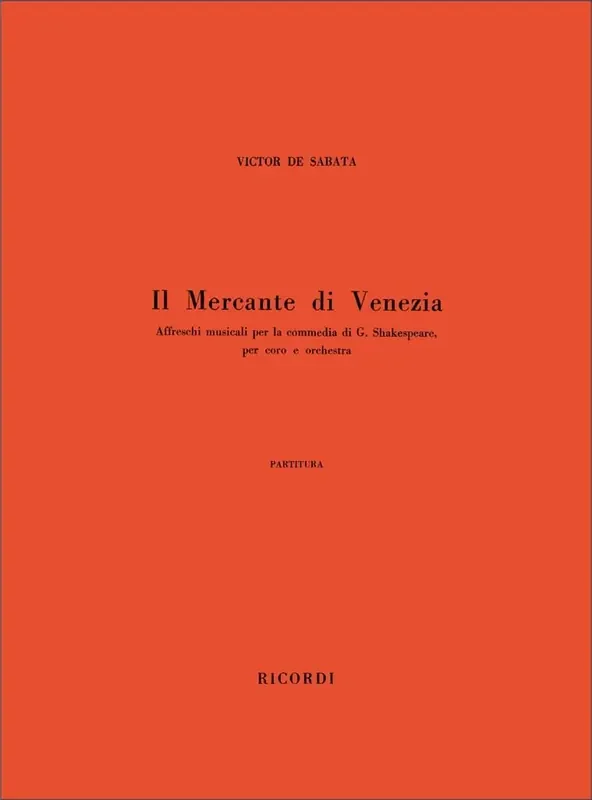 Victor de Sabata Il Mercante Di Venezia Gemischter Chor mit Ensemble