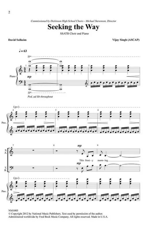 Vijay Singh Seeking The Way Gemischter Chor mit Begleitung