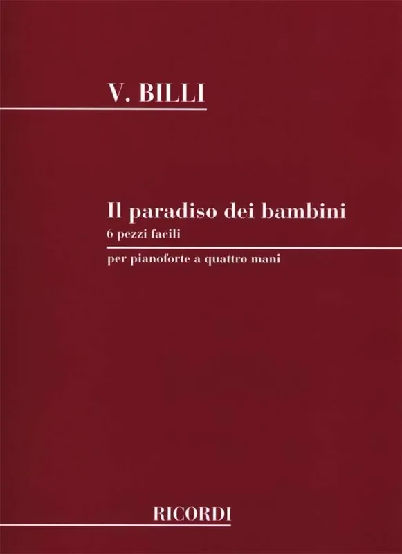 Vincenzo Billi Il Paradiso Dei Bambini Klavier vierhändig