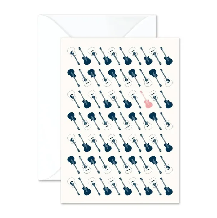 Vintage Acoustic Guitars Greetings Card