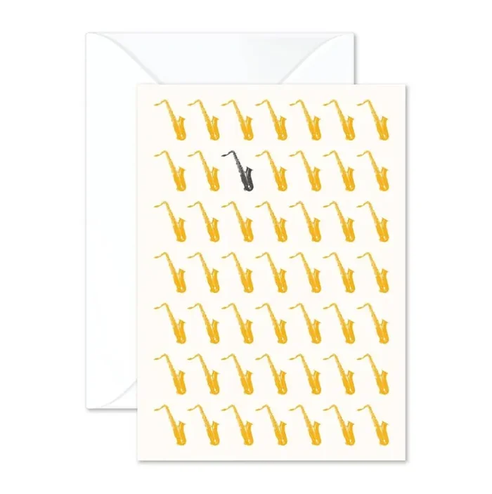 Vintage Saxophone Greetings Card