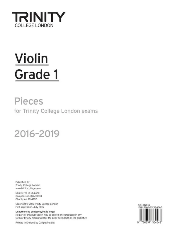 Violin Exam Pieces – Grade 1