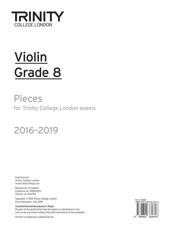 Violin Exam Pieces – Grade 8