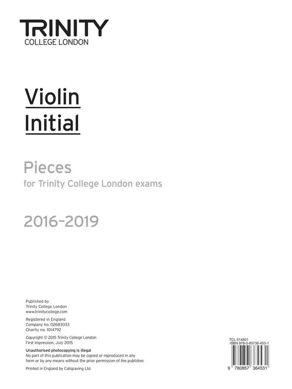 Violin Exam Pieces – Initial