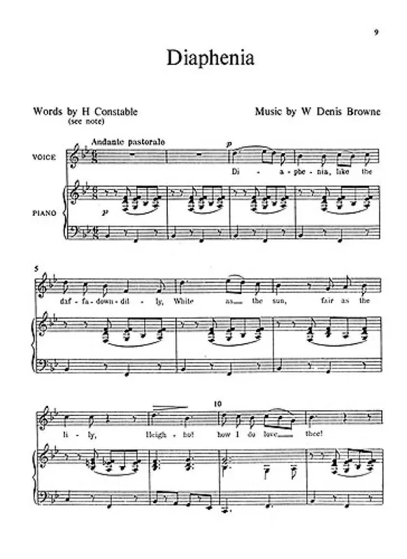 W Denis Browne 6 Songs High Gesang mit Klavier