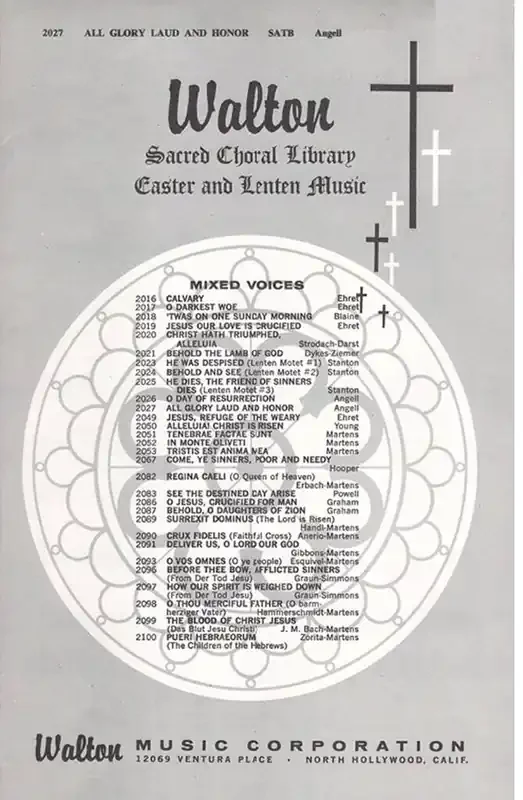 Warren Angell All Glory, Laud and Honor Gemischter Chor mit Begleitung