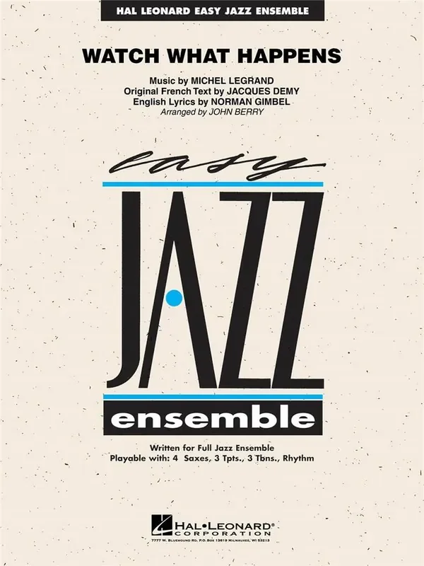 Watch What Happens (Arr. John Berry) Jazz Ensemble