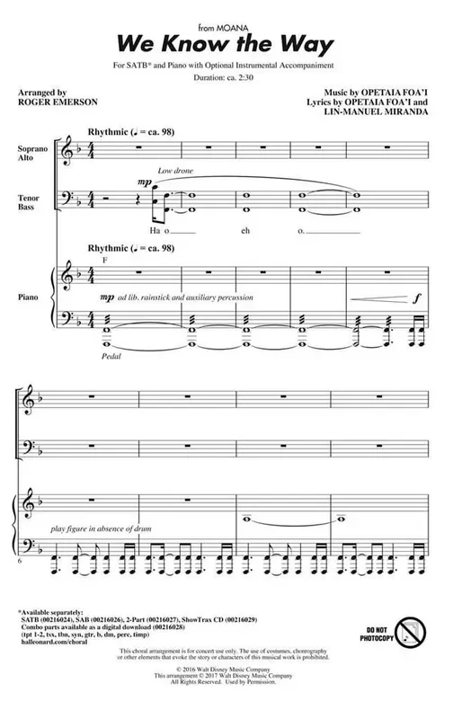 We Know the Way (from Moana)