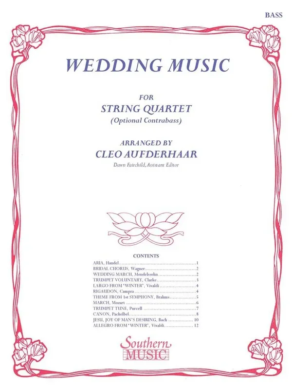 Wedding Music (Arr. Cleo Aufderhaar) Kontrabass Solo