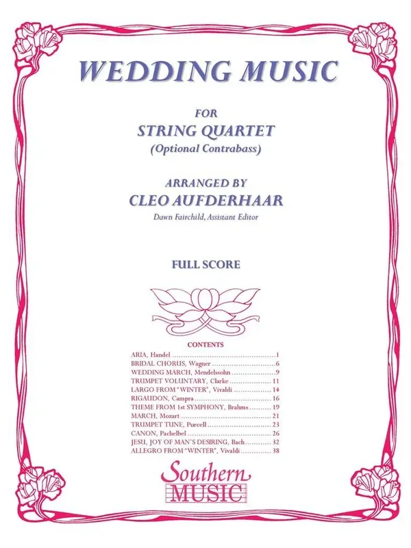 Wedding Music (Arr. Cleo Aufderhaar) Streichensemble