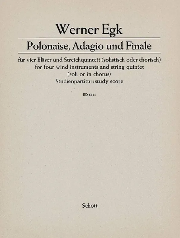 Werner Egk Polonaise, Adagio and Finale Kammerensemble