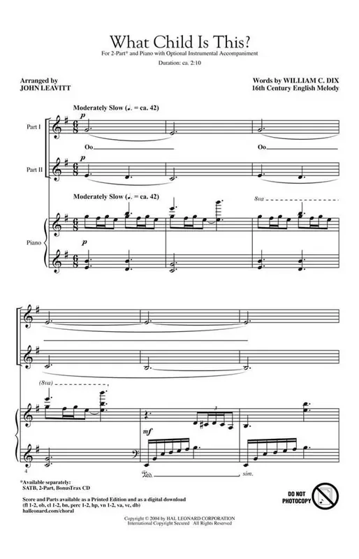 What Child Is This? (Arr. John Leavitt) Frauenchor mit Begleitung