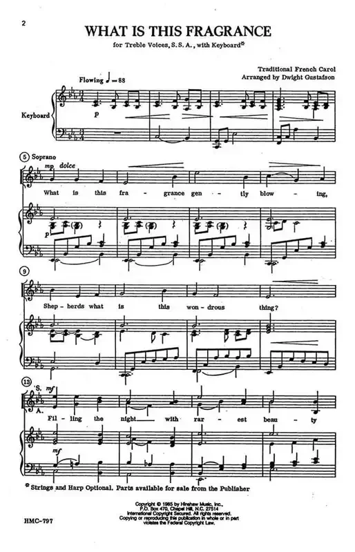 What Is This Fragrance (Arr. Dwight Gustafson) Frauenchor mit Klavier/Orgel