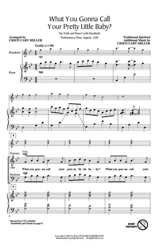 What You Gonna Call Your Pretty Little Baby? (Arr. Cristi Cary Miller) Gemischter Chor mit Begleitung