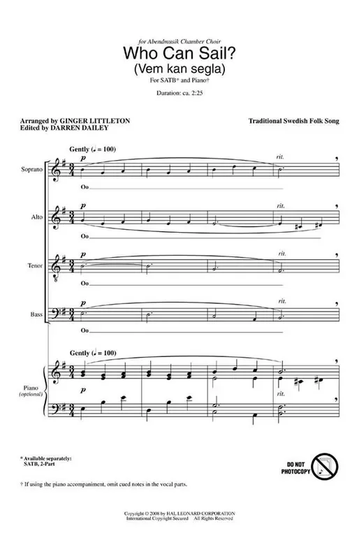 Who Can Sail? (Arr. Ginger Littleton) Gemischter Chor mit Begleitung