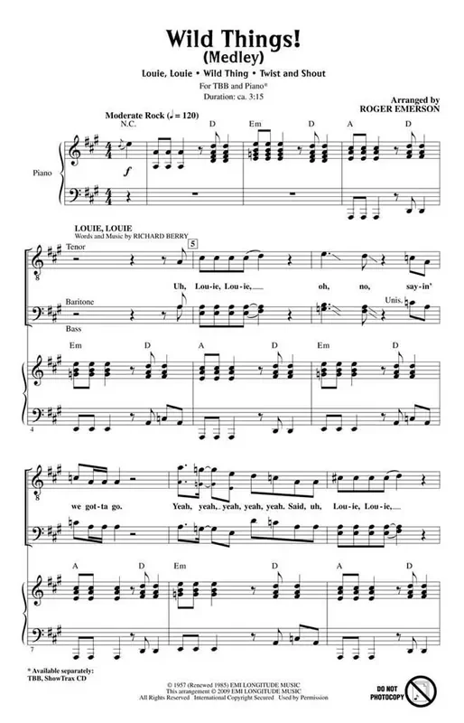 Wild Things! (Arr. Roger Emerson) Männerchor mit Begleitung