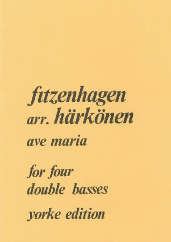 Wilhelm Fitzenhagen Ave Maria Kontrabass Ensemble