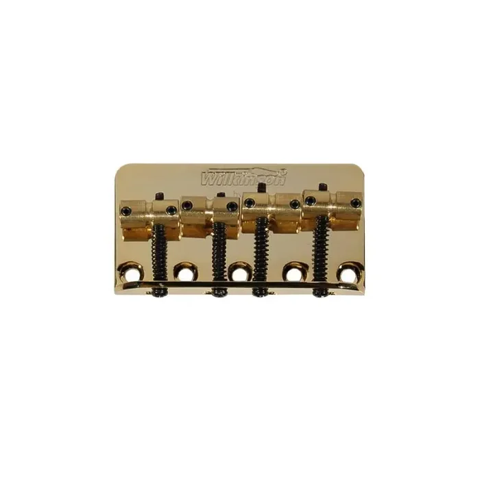 Wilkinson brug-staartstuk Jazz/ P-Bass, goud, pitch 19mm, brass saddles