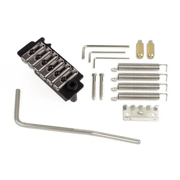 Wilkinson tremolo, Strat, pitch 10,5mm, all adjustable saddles, satin black