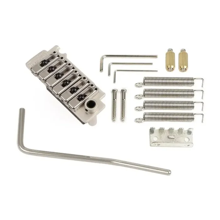 Wilkinson tremolo, Strat, pitch 10,5mm, all adjustable saddles, satin nickel
