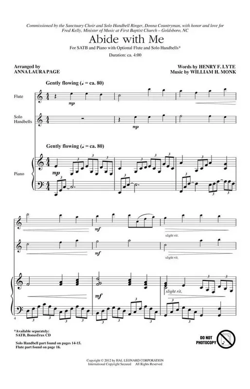 William Henry Monk Abide with Me (Arr. Anna Laura Page) Gemischter Chor mit Begleitung