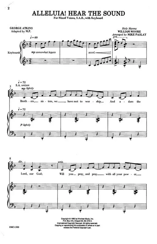 William Moore Alleluia! Hear The Sound (Arr. Mike Paslay) Gemischter Chor mit Klavier/Orgel