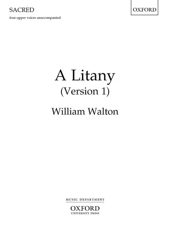 William Walton A Litany Gemischter Chor mit Begleitung