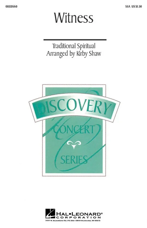 Witness (Arr. Kirby Shaw) Frauenchor mit Klavier/Orgel