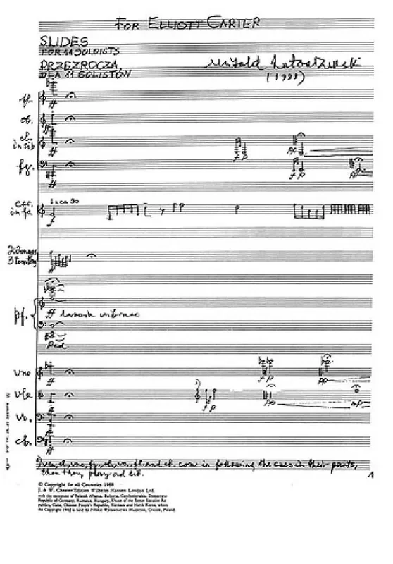 Witold Lutoslawski Slides Kammerensemble