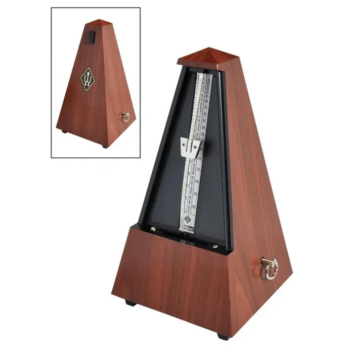 Wittner Maelzel metronome, pyramid shaped, plastic casing, without bell, satin mahogany
