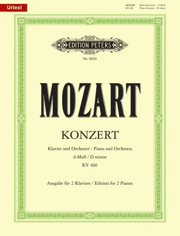 Wolfgang Amadeus Mozart Concerto No.20 In D Minor K.466 Klavier Duett