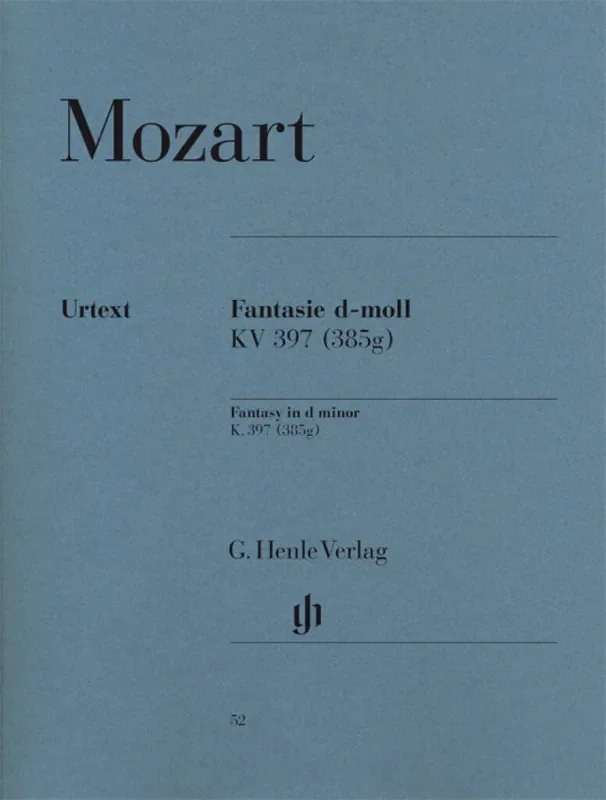 Wolfgang Amadeus Mozart Fantasy In D Minor K.397 Klavier Solo