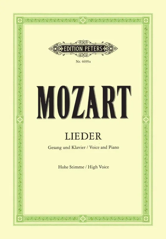 Wolfgang Amadeus Mozart Lieder Gesang mit Klavier
