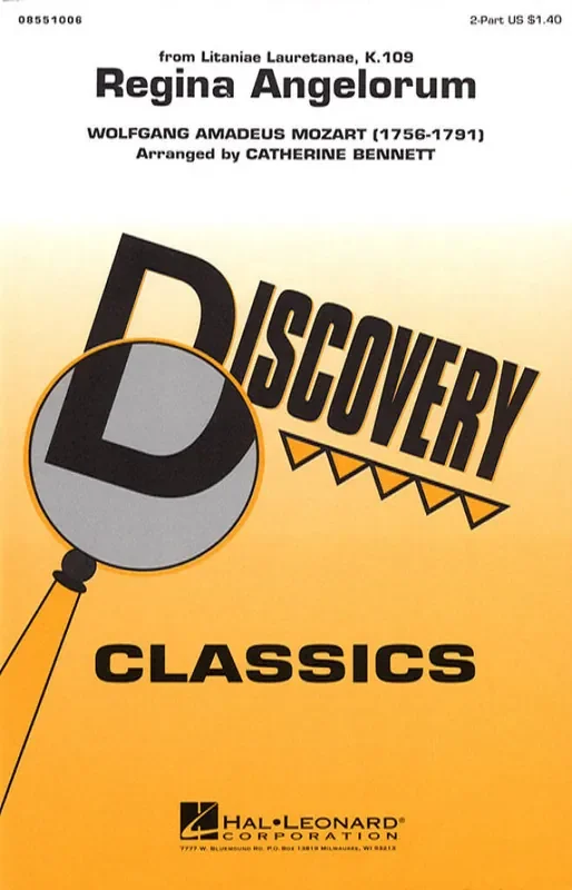 Wolfgang Amadeus Mozart Regina Angelorum (Arr. Catherine Bennett) Frauenchor mit Begleitung