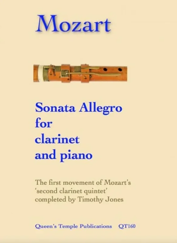 Wolfgang Amadeus Mozart Sonata Allegro For Clarinet & Piano Klarinette mit Begleitung