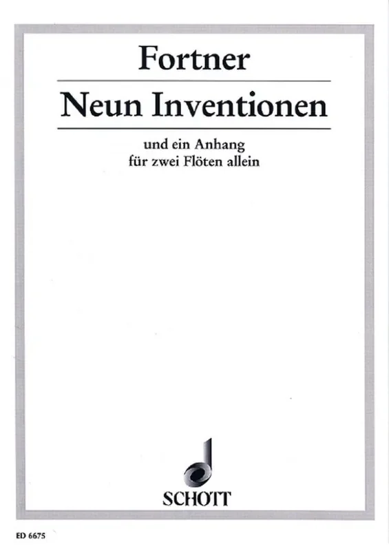 Wolfgang Fortner Neun Inventionen Flöte Duett