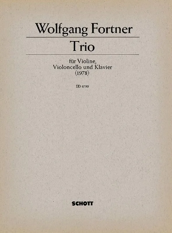 Wolfgang Fortner Piano Trio Klaviertrio