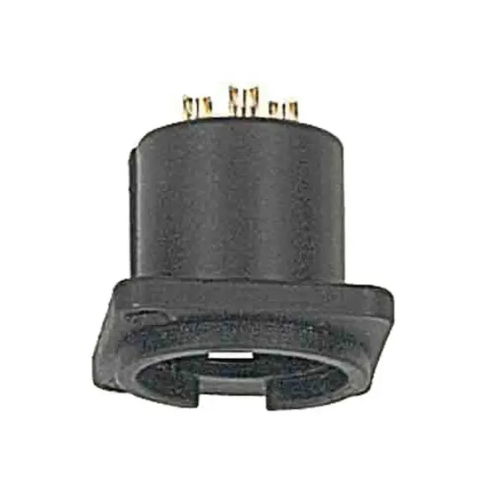 XLR chassis conn, male, 3-polig, zwart, 19 x 24mm