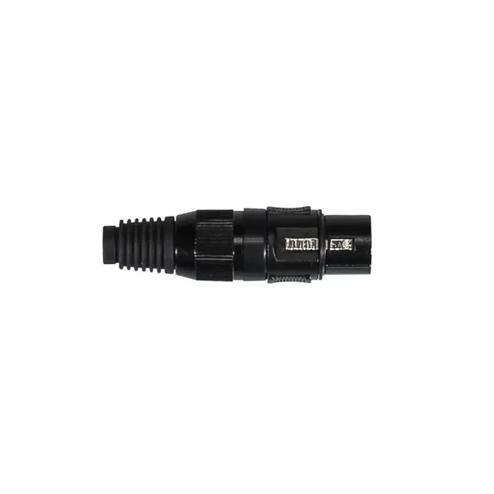 XLR plug, female, 3-polig, geheel zwart