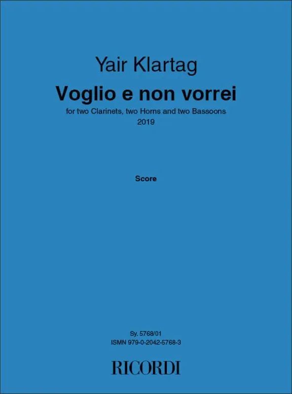 Yair Klartag Voglio e non vorrei Bläserensemble