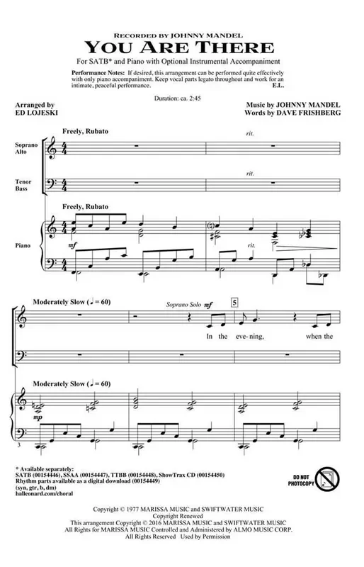 You Are There (Arr. Ed Lojeski) Gemischter Chor mit Begleitung