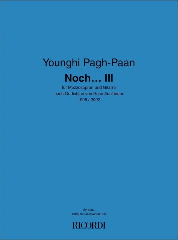 Younghi Pagh-Paan Noch… III Gesang mit Gitarre