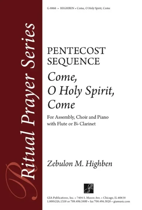 Zebulon M. Highben Come, O Holy Spirit, Come – Instrument edition Gemischter Chor mit Ensemble