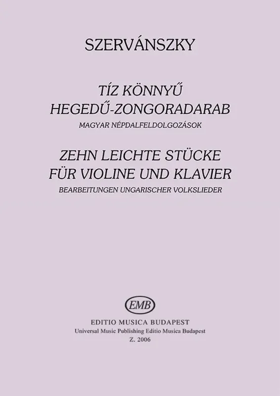 Zehn leichte Stücke Bearbeitungen ungarischer Vo