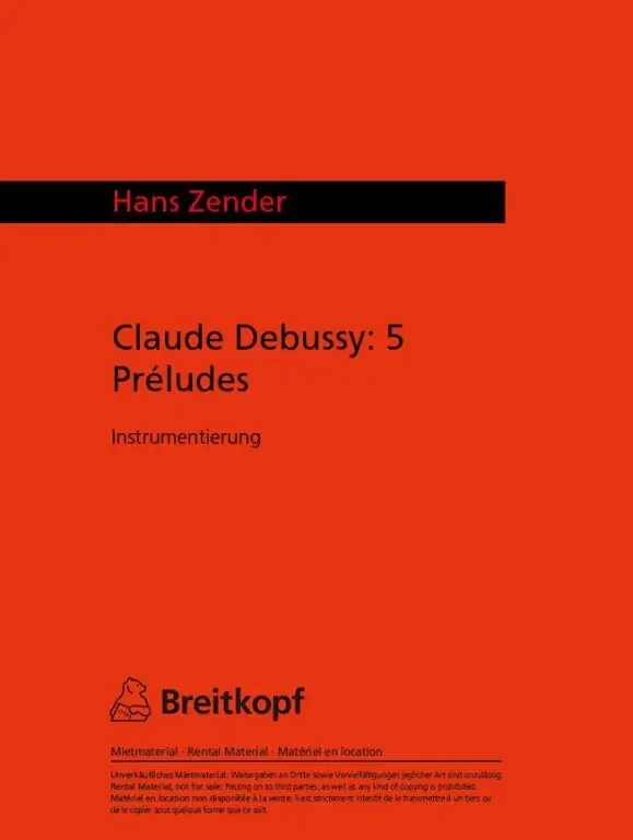 Zender, Hans Claude Debussy 5 Préludes