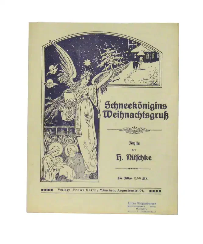 Zither Schneekönigins Weihnachtsgruß