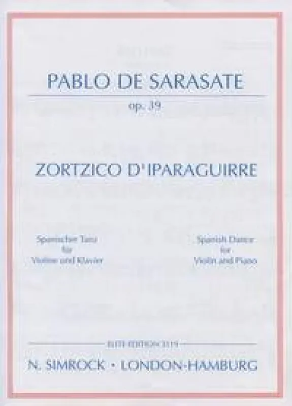 Zortzico d‘Iparaguirre op. 39 Violine mit Begleitung